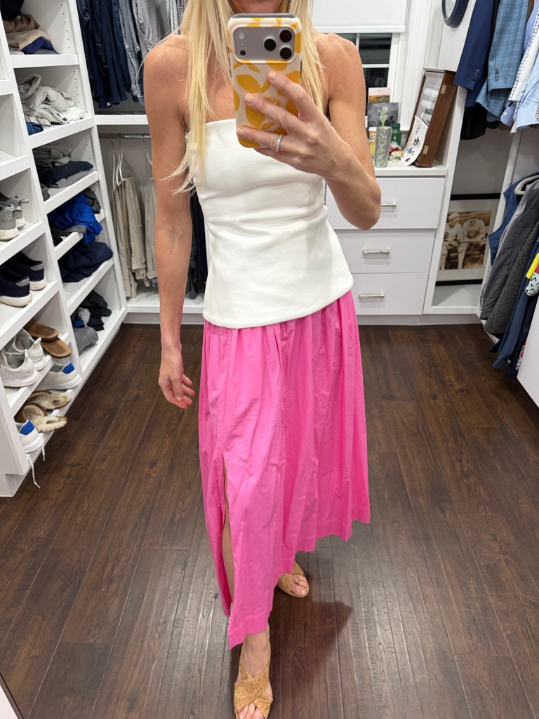 Love Bonito Bright Pink Midi Skirt W/ Side Slit S